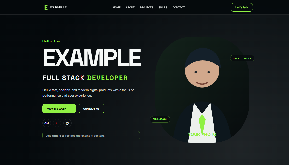 Portfolio Template project preview